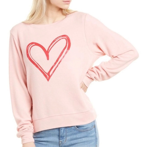 NWT Wildfox Sketchy Heart Sweatshirt Top S - Picture 2 of 7